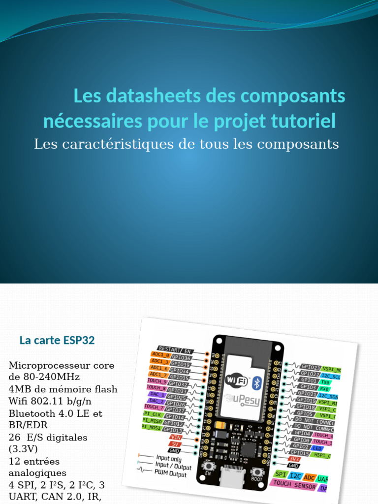 Les Datasheets Des Composants Nécessaires Pour Le Projet | PDF ...