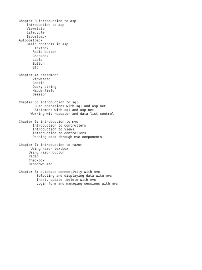 Introduction To Asp Pdf