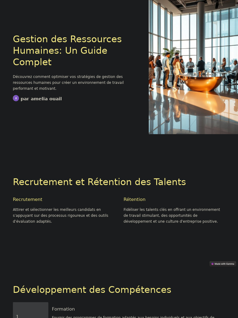Gestion Des Ressources Humaines Un Guide Complet | PDF | Gestion des ...