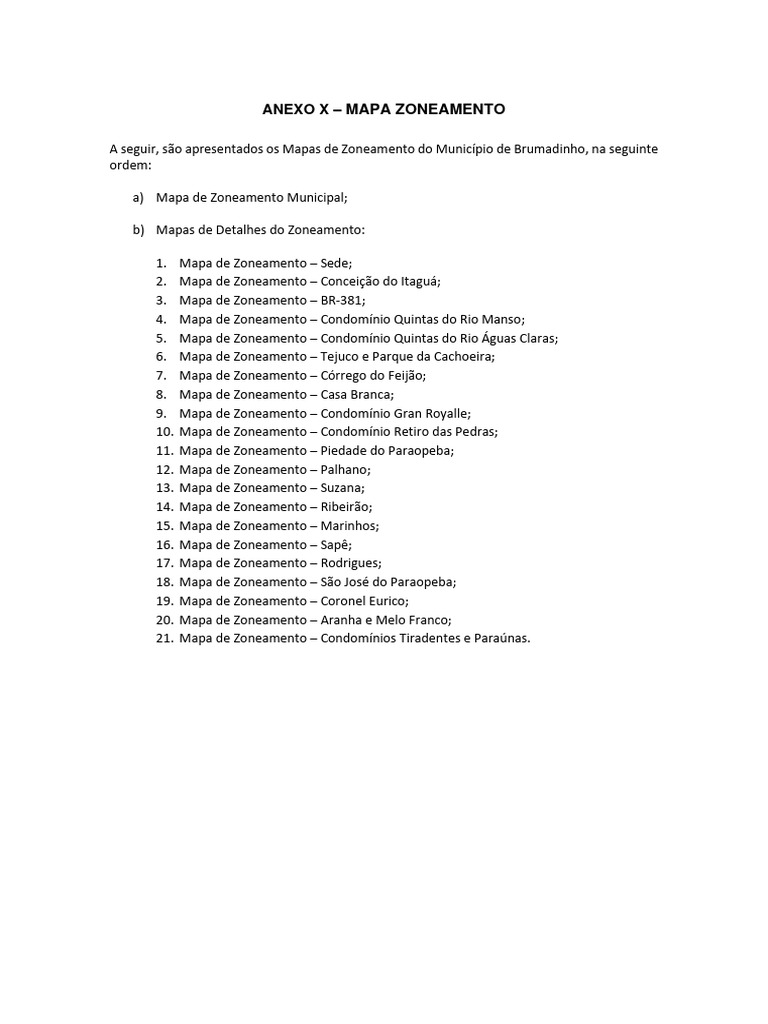 ANEXO X PLC 092022 Mapas de Zoneamento A Mapa de Zoneamento Municipal 1 ...