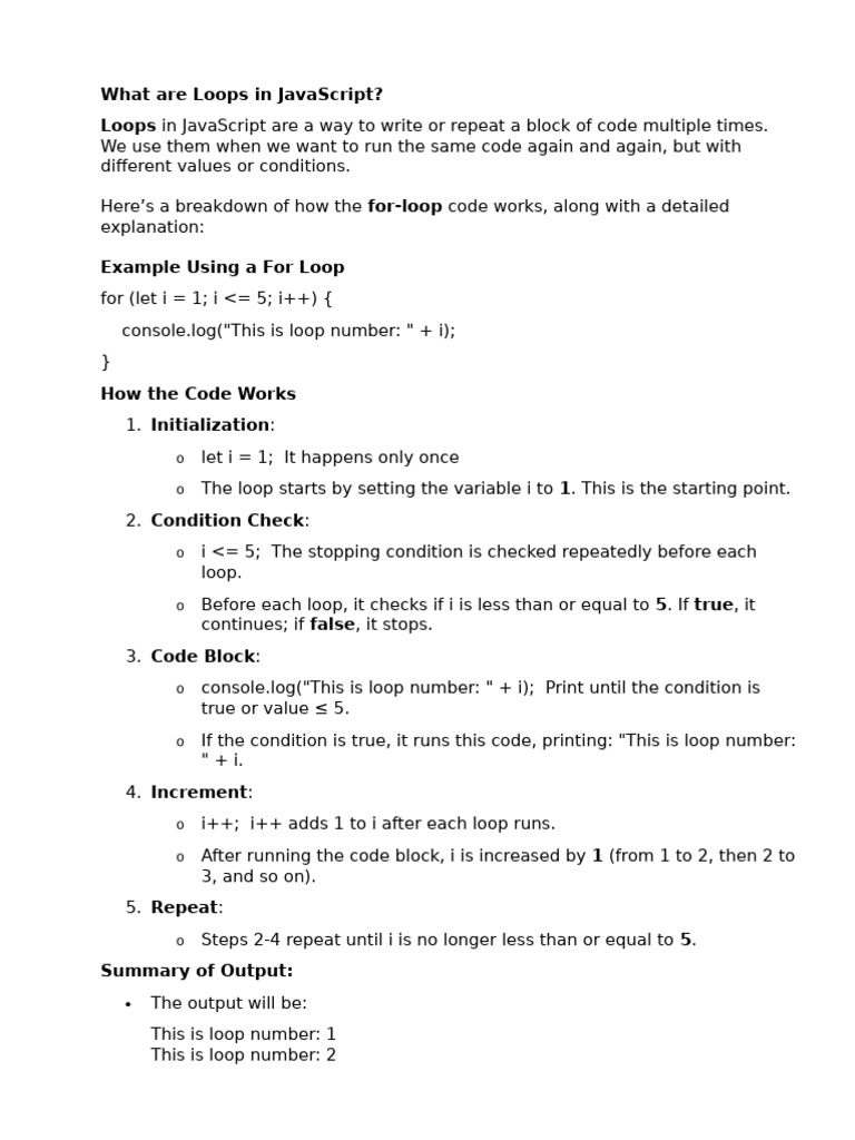 Understanding JavaScript Loops Explained | PDF | Computer Programming ...