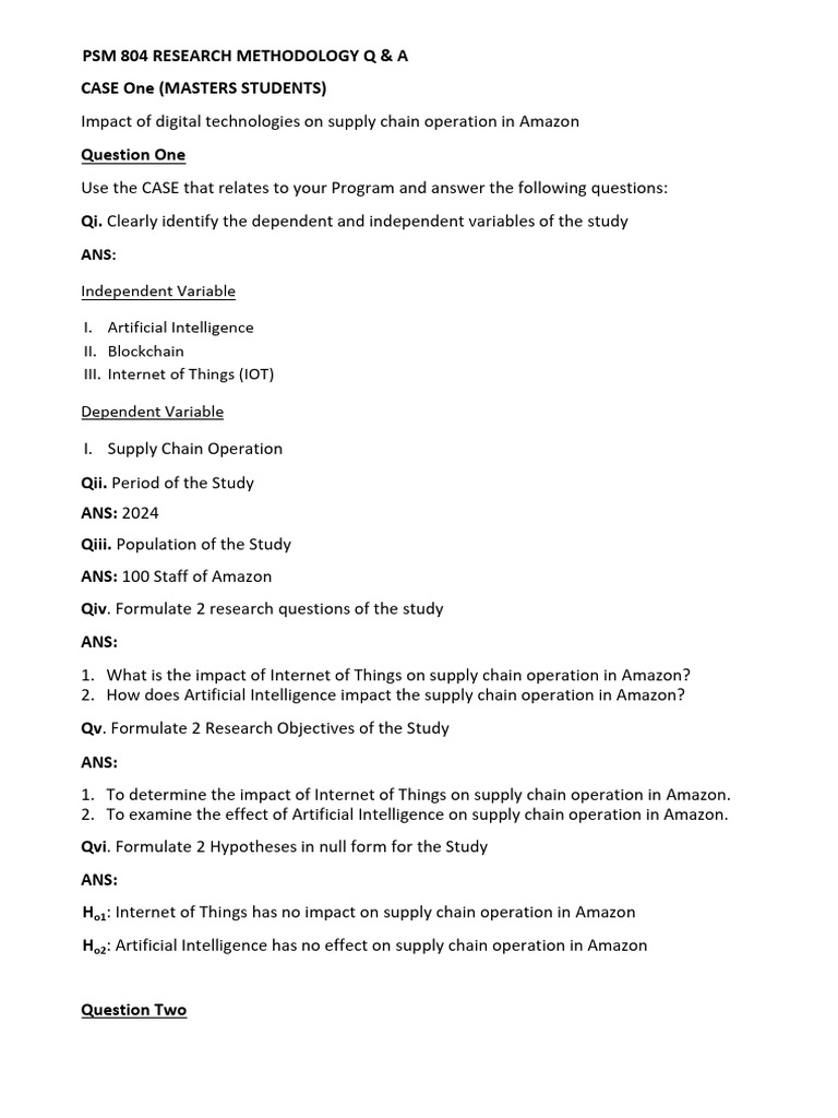 Research Methodology Q&a | PDF | Sampling (Statistics) | Methodology