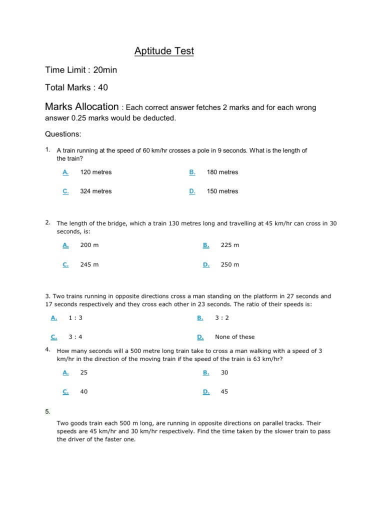 Aptitude Test Questions & Answers PDF | PDF
