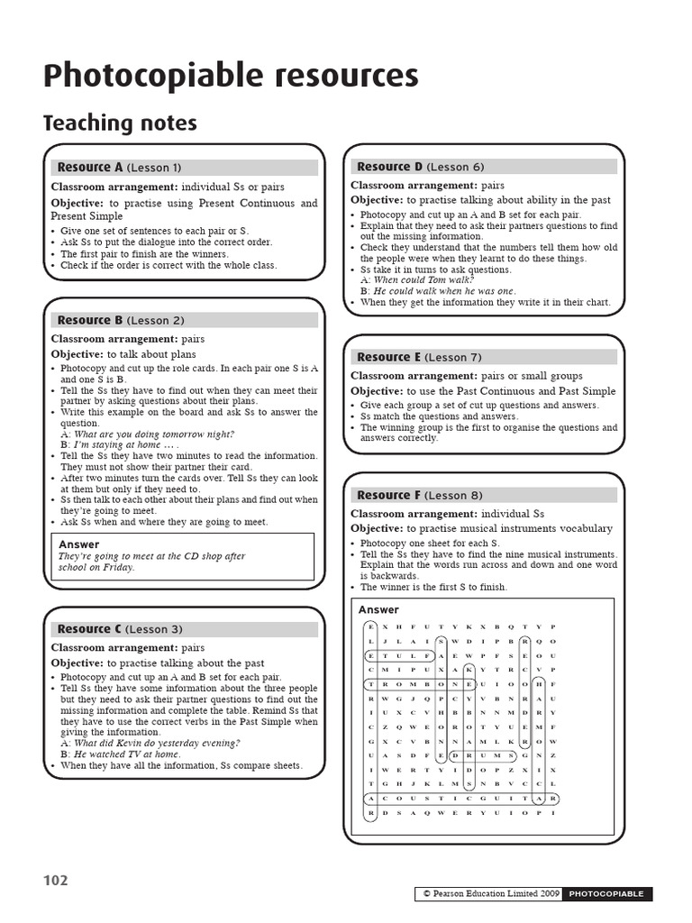 ESL Classroom Activity Resources | PDF