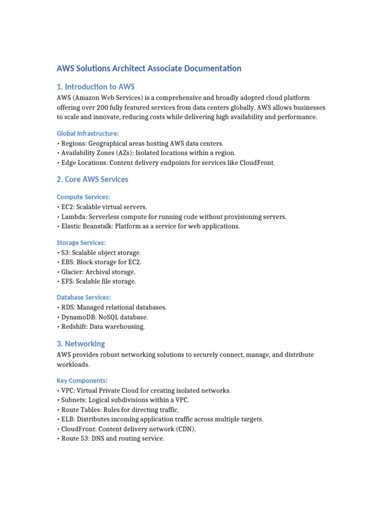 AWS Solutions Architect Associate Guide | PDF | Amazon Web Services ...