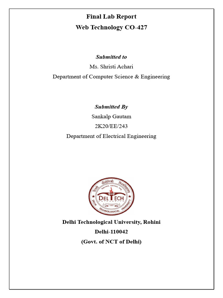 Web Development Lab Report | PDF | Html Element | Hyperlink