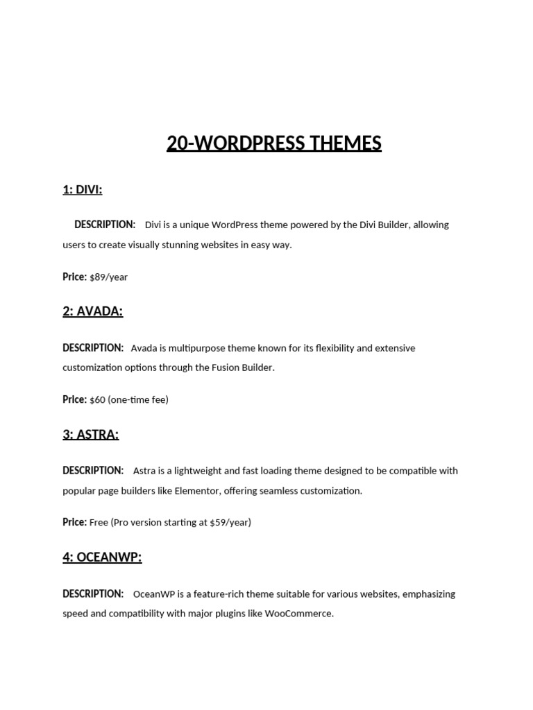 WordPress Themes and Plugins Overview | PDF | Word Press | Search ...