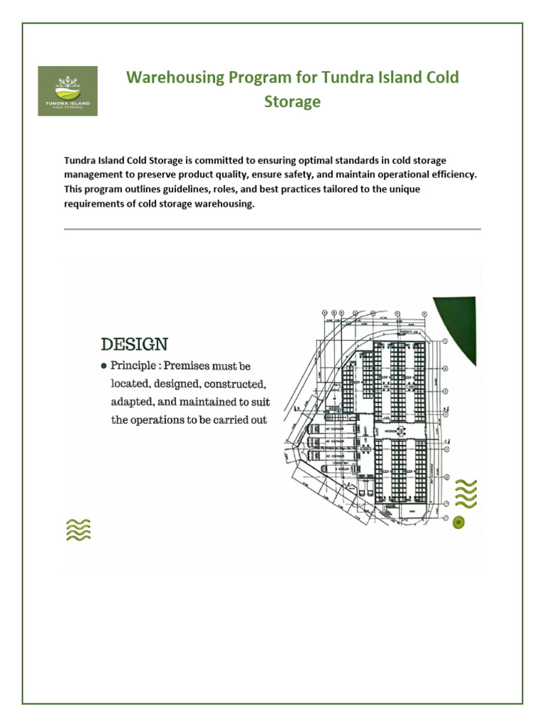 Tundra Island Cold Storage Guidelines | PDF | Warehouse | Public Toilet