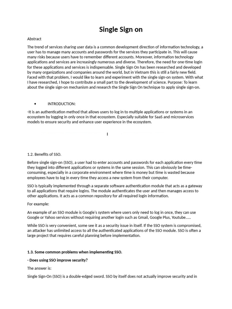 Single Sign on | PDF | Computer Security | Security