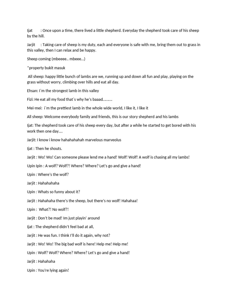 Transkrip little sepherd and his lamp | PDF