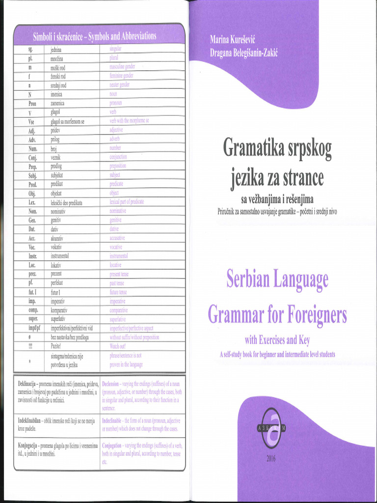 Gramatika Srpskog Jezika Azbukum | PDF
