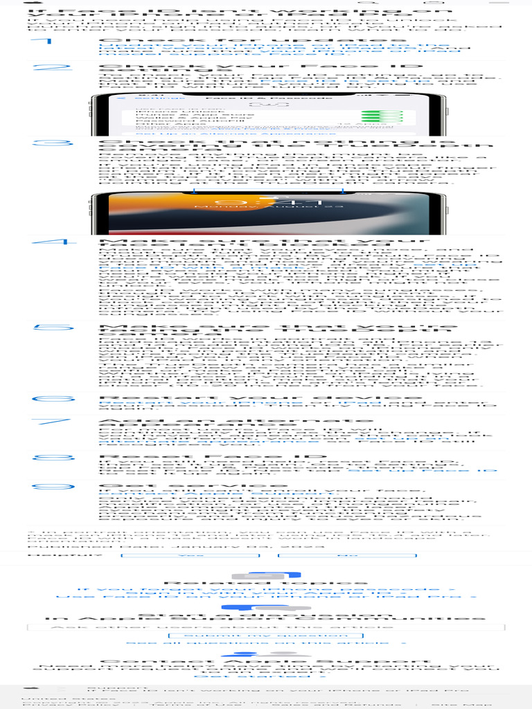 If Face ID Isn't Working On Your Iphone or Ipad P | PDF | I Pad | I Phone