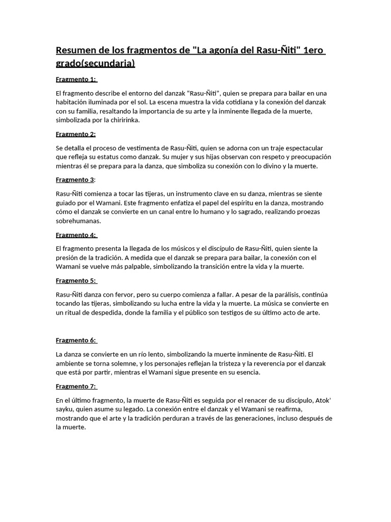La agonía del Rasu-Ñiti: danza y muerte | PDF