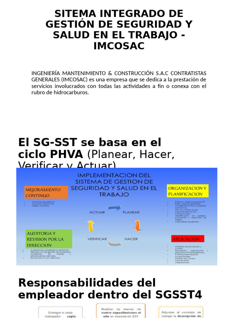 Sitema Integrado de Gestión de Seguridad y Salud | PDF