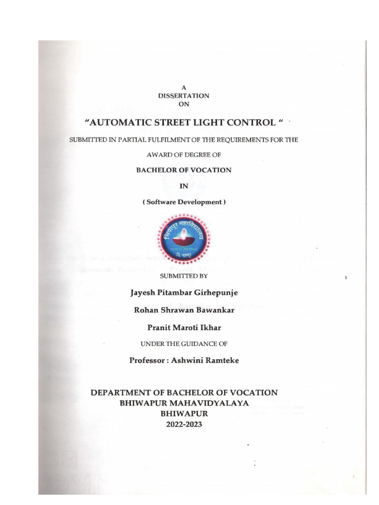 Automatic Street Light Control | PDF | Infrared | Light Emitting Diode