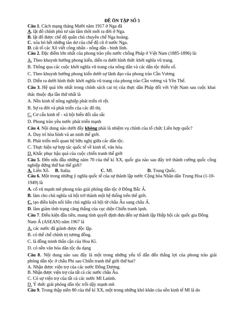 Mã đề 005 | PDF