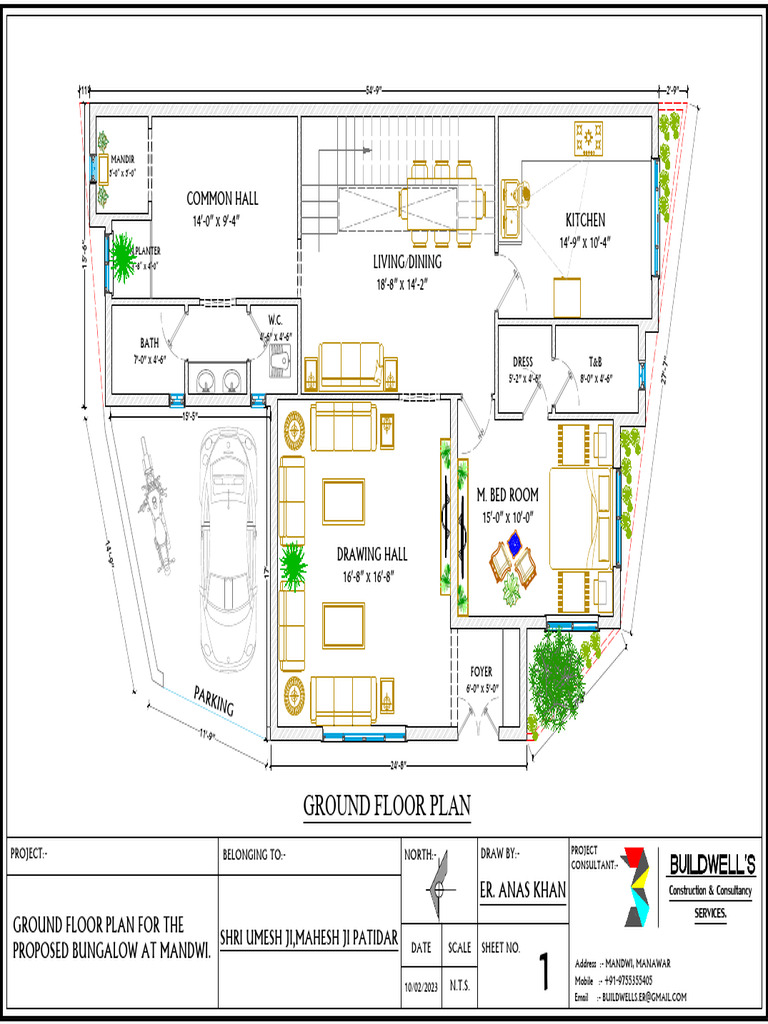 Ground Floor Plan No.-1 | PDF
