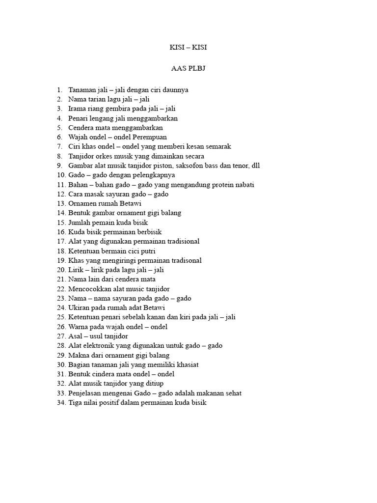 Memahami Kunci Sukses UKK PLBJ Kelas 4: Panduan Lengkap Kisi-Kisi Soal