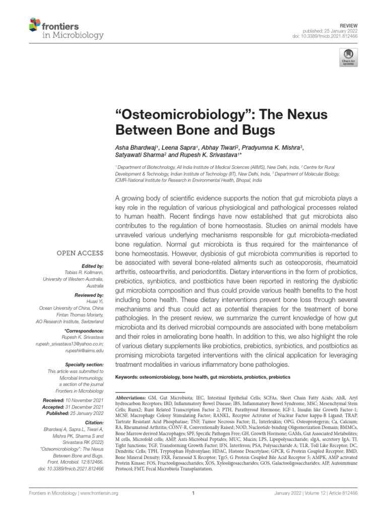 Osteomicrobiology_The_Nexus_Between_Bone_and_Bugs | PDF | Osteoblast | Bone