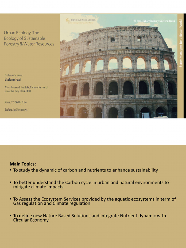 Urban Ecology and Water Resources 02 | PDF | Ecosystem | Climate Change ...