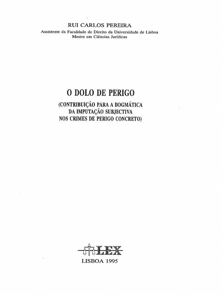 Rui Pereira, O Dolo de Perigo (Excerto) | PDF
