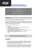 Possibilidades de Respostas Atividade 02 Ed 1