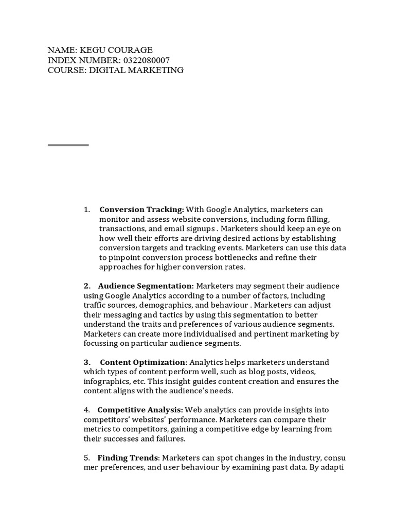 Digital Marketing Pdf Analytics Social Media