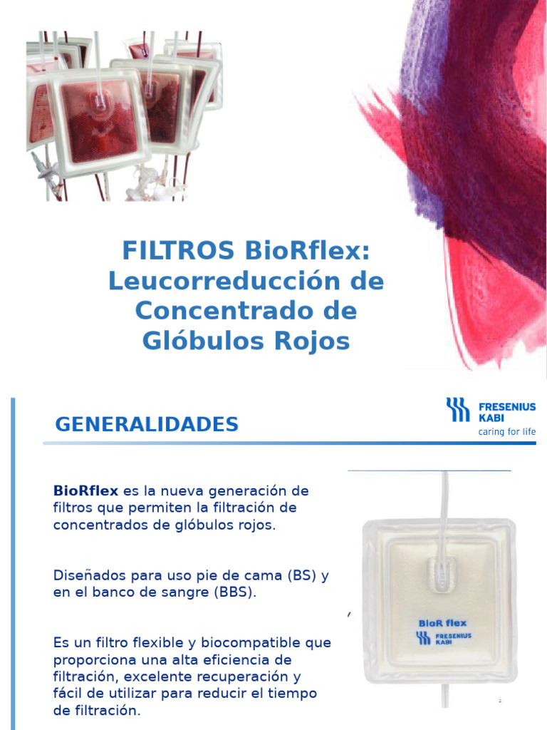 Filtros BioRflex para Leucorreducción | PDF | Filtración | Sangre