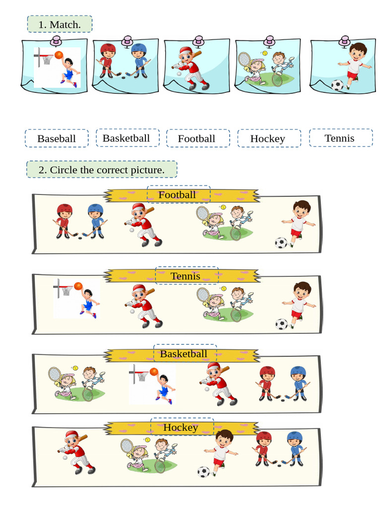Sports Vocabulary and Activities Worksheet | PDF | Association Football ...