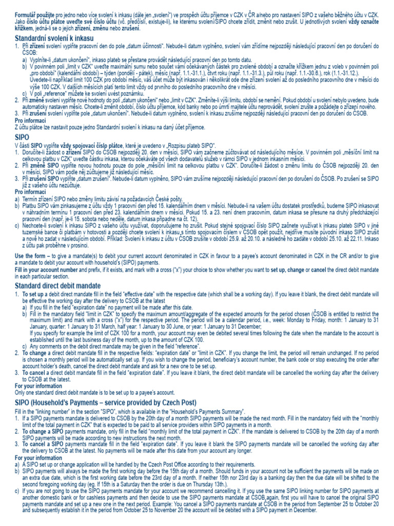 Csob Svoleni K Inkasu6 VZ | PDF