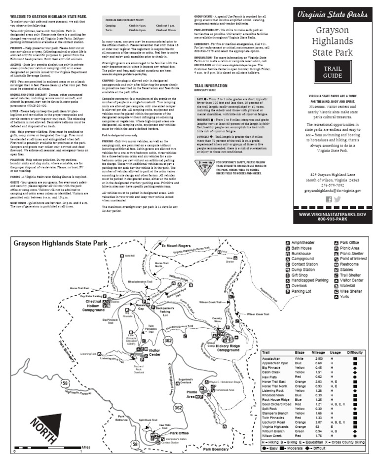 Grayson Highlands Trail Guide PDF | PDF | Camping | Campsite