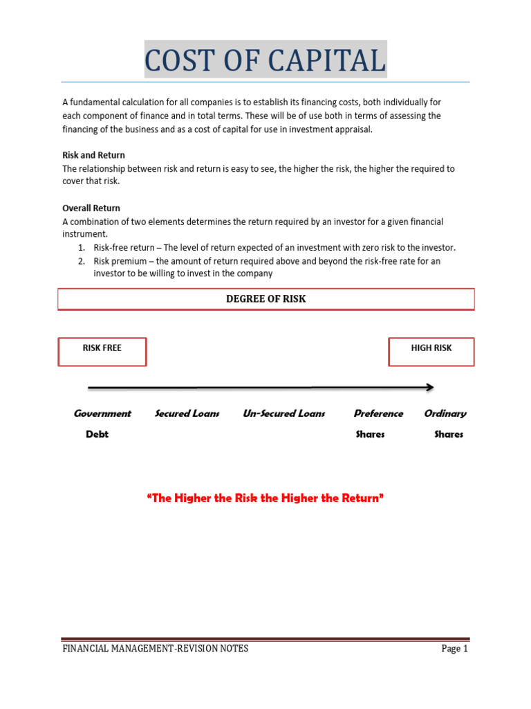 Cost of Capital and Capital Structure With Name | PDF | Cost Of Capital ...