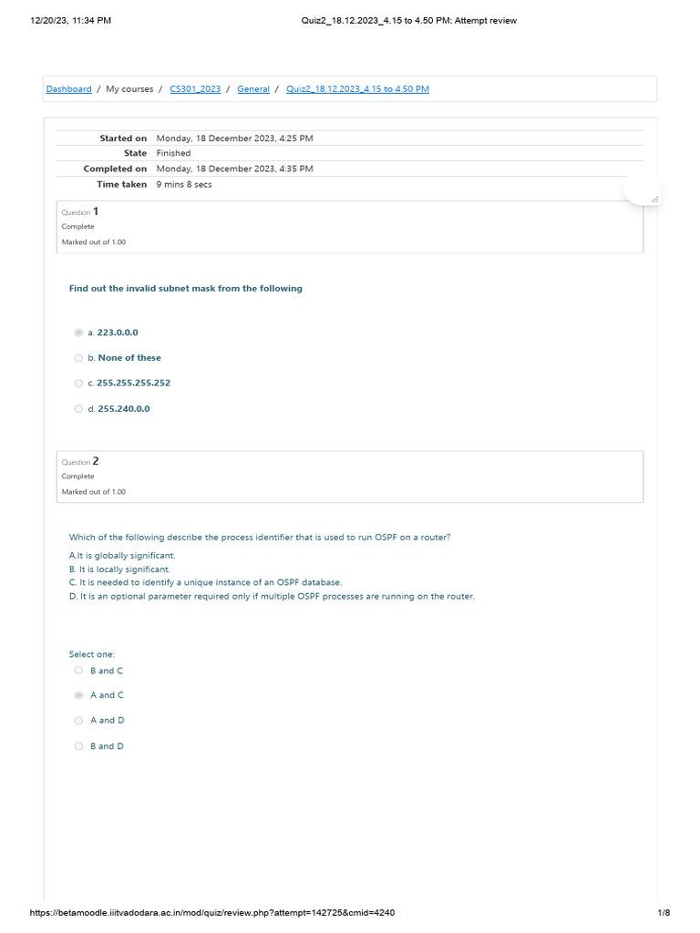 Started On State Completed On Time Taken: My Courses | PDF | Computer ...