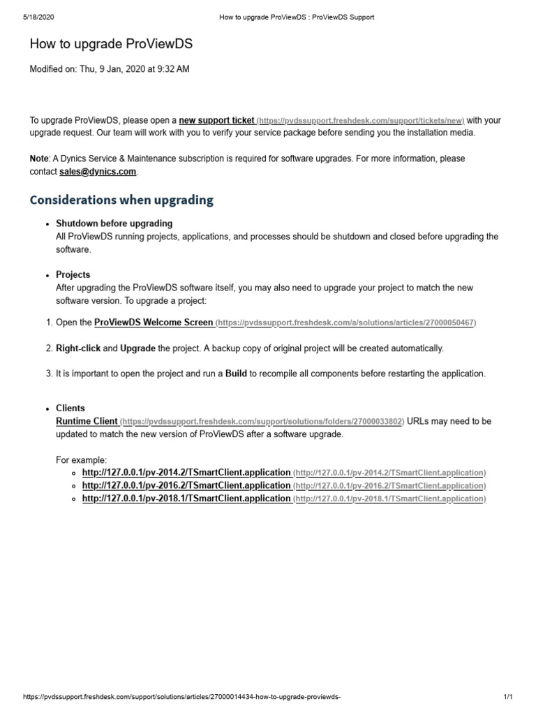 Upgrade Guide for ProViewDS Software | PDF