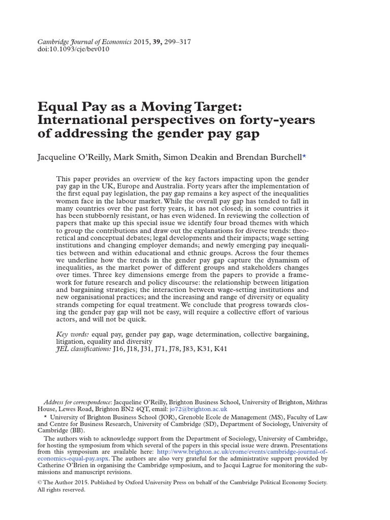 Gender Pay Gap: Global Perspectives and Trends | PDF | Gender Pay Gap ...