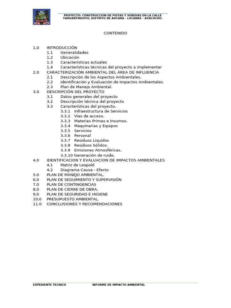 Construcción de Pistas y Veredas en Aucara | PDF | Evaluación de ...