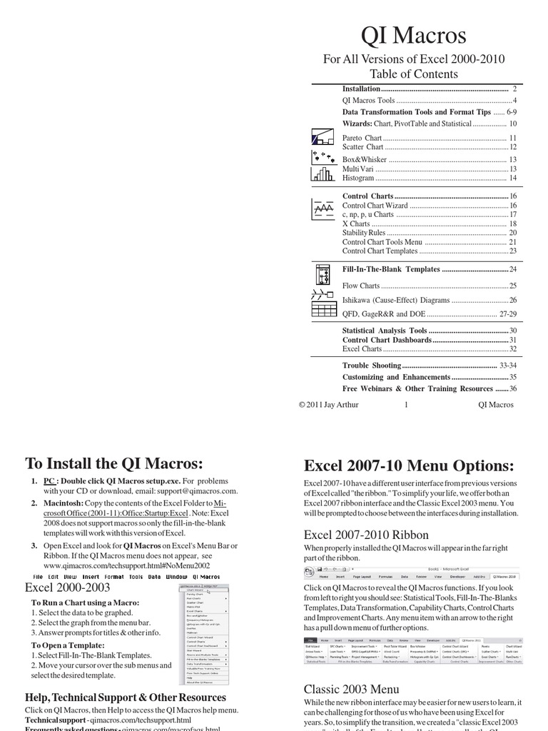 QI Macros User Guide | Microsoft Excel | Spreadsheet