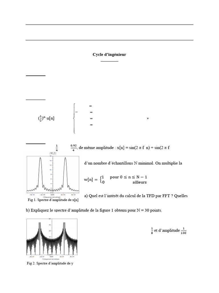 TD Traitement du Signal - Exercices et Solutions | PDF | Transformation ...