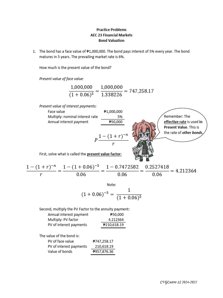 Bond Valuation Practice Problems | PDF | Present Value | Bonds (Finance)