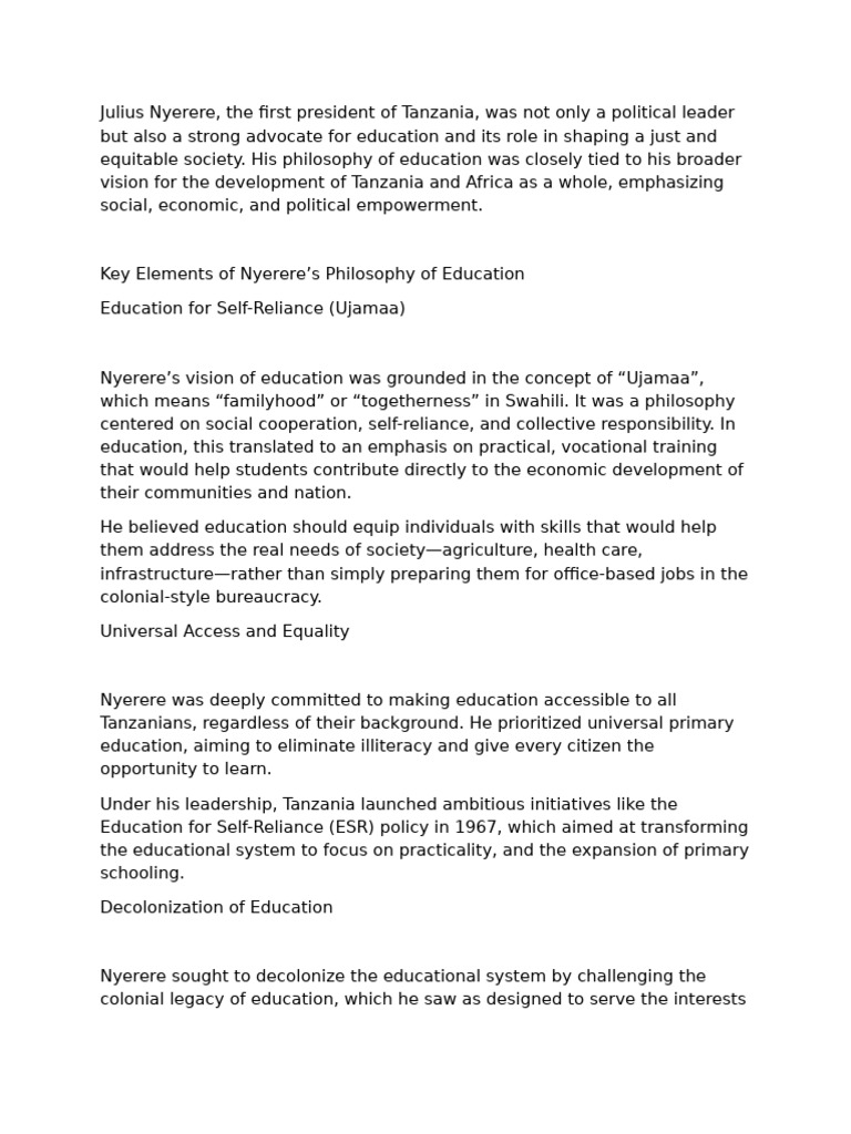 Julius Nyerere Pdf Julius Nyerere Tanzania