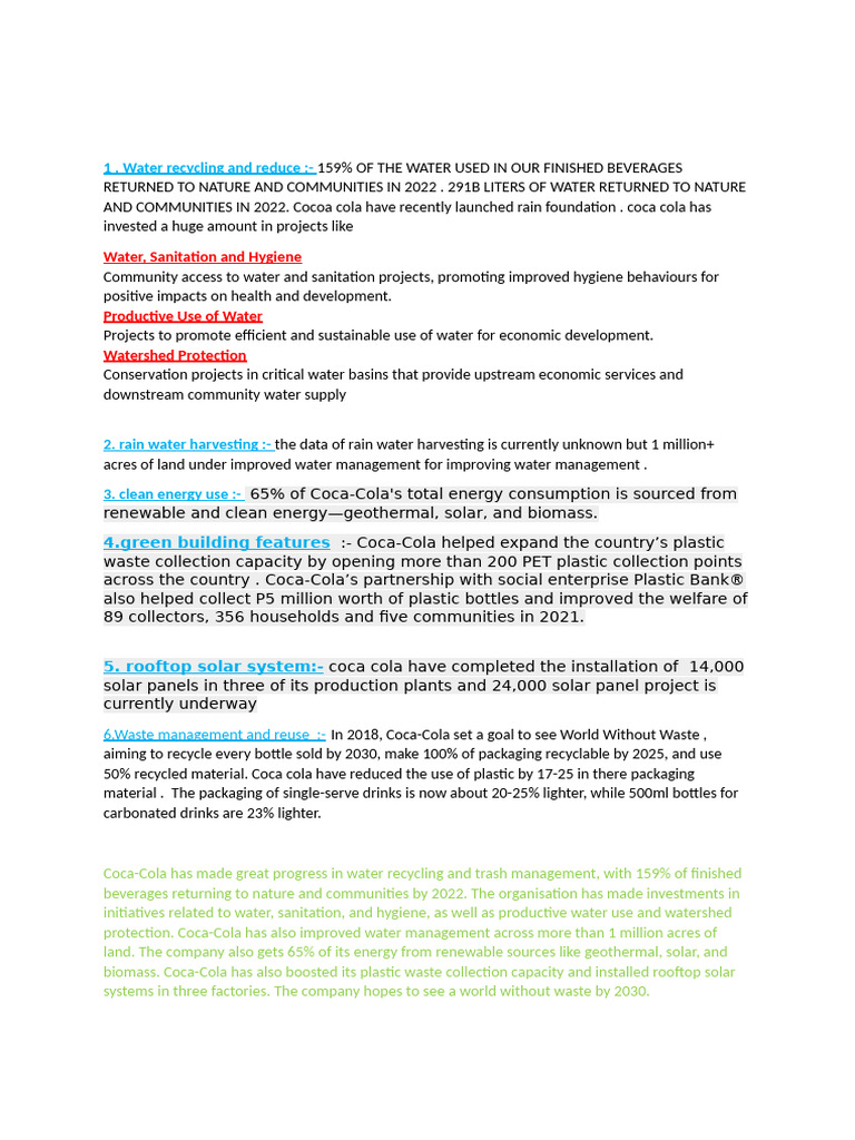 1 - Water Recycling and Reduce | PDF | Recycling | Renewable Energy