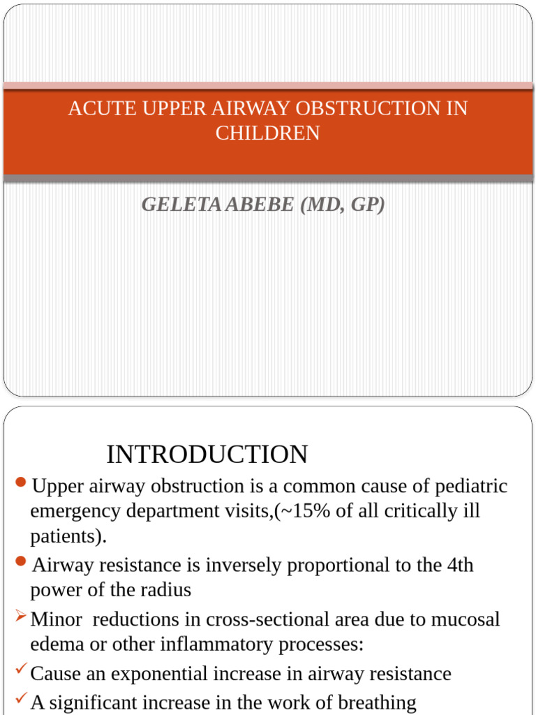 Pediatric Acute Upper Airway Obstruction | PDF | Causes Of Death ...