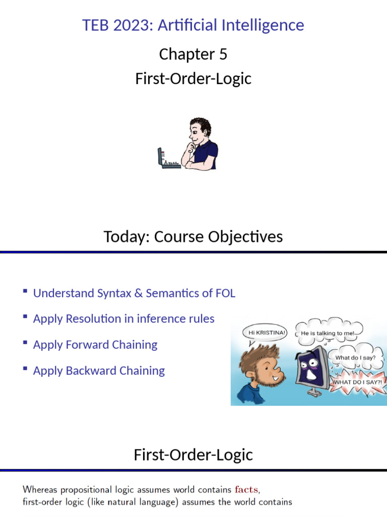 Lecture 5 First Order Logic 2 | PDF