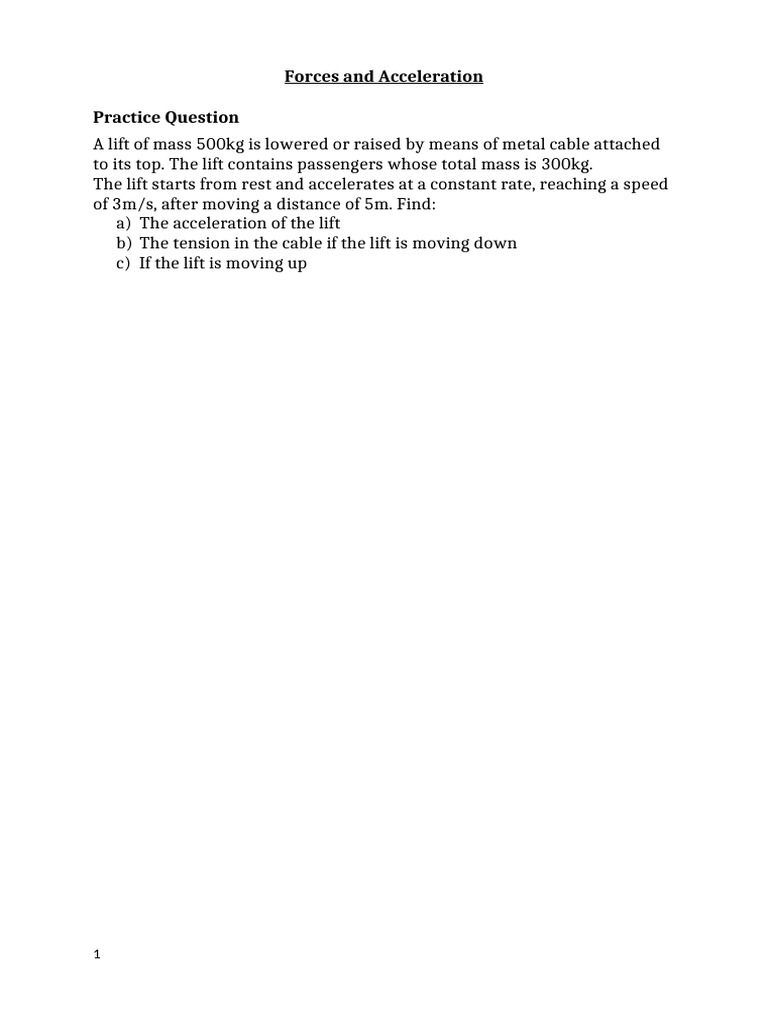 10.3 Forces and Acceleration PPQ | PDF