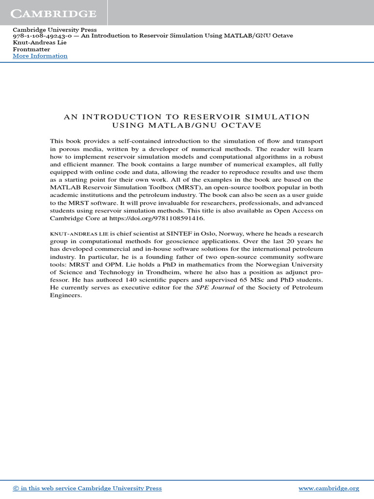 Frontmatter | PDF | Fluid Dynamics | Petroleum Reservoir