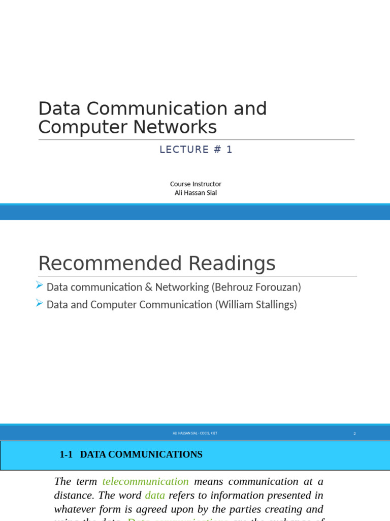 Lecture # 1 (1) | PDF | Network Topology | Computer Network
