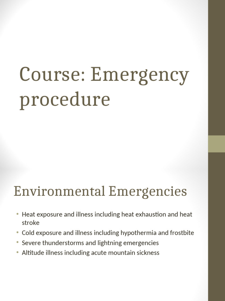 ER-Enviromental Emergencies | PDF | Hypothermia | Hyperthermia