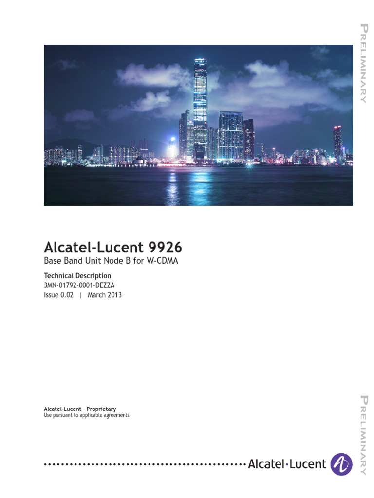 Alcatel-Lucent 9926 Base Band Unit Node B For W-CDMA | PDF | Computer ...