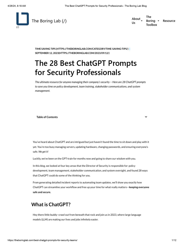 ChatGPT Prompts for Incident Reports | PDF | Computer Security | Security