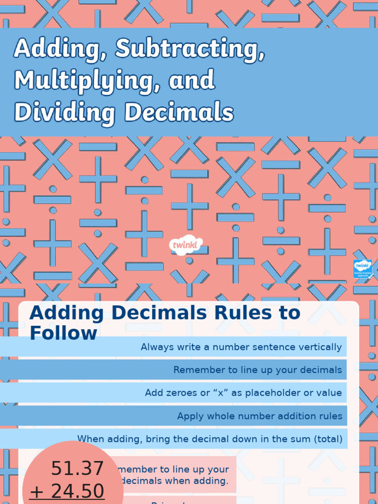 Add Subtract Multiply and Divide Decimal Numbers | PDF | Multiplication ...
